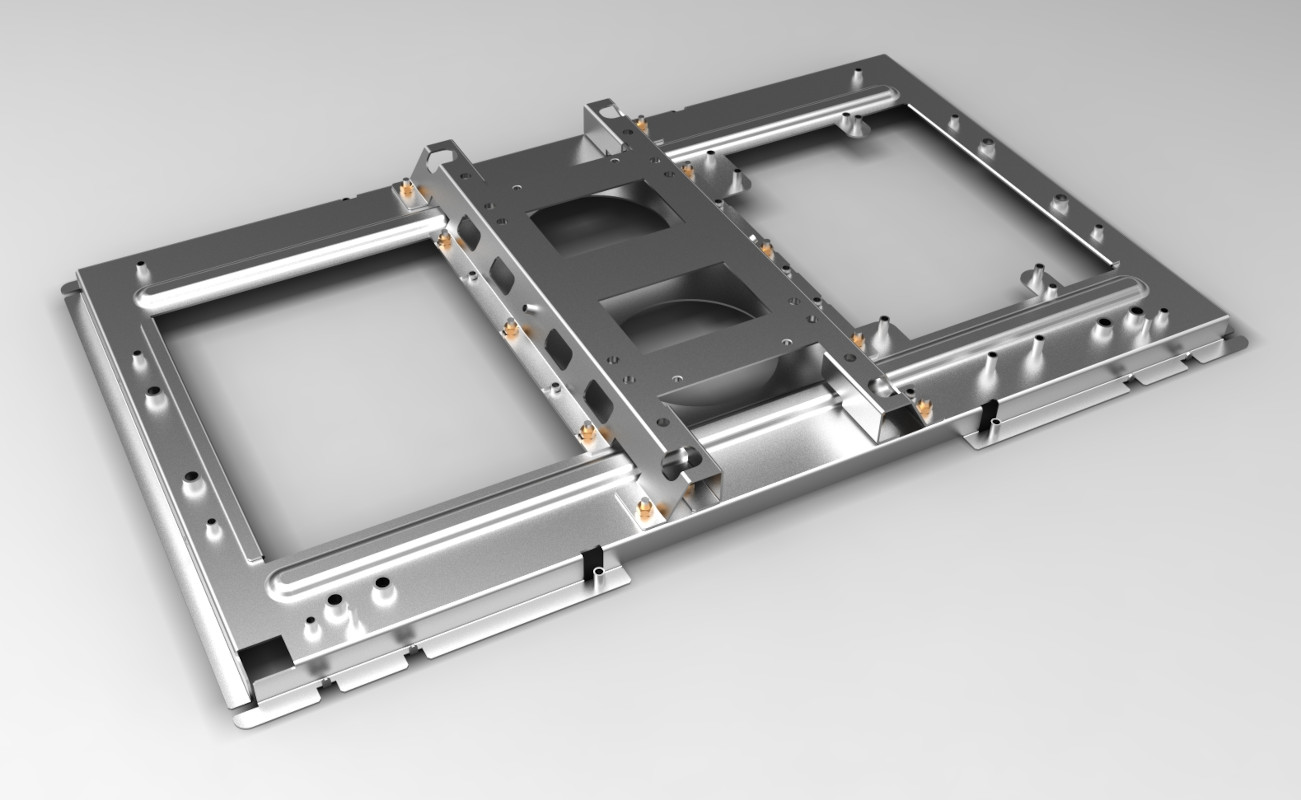 Sheet metal chassis designed and engineered for manufacture by Andrew Simeou