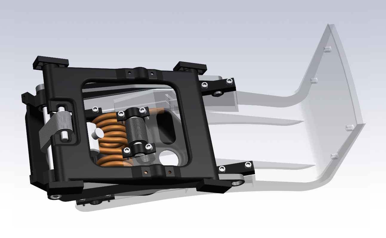 Office chair mechanism designed and engineered for manufacture by Andrew Simeou
