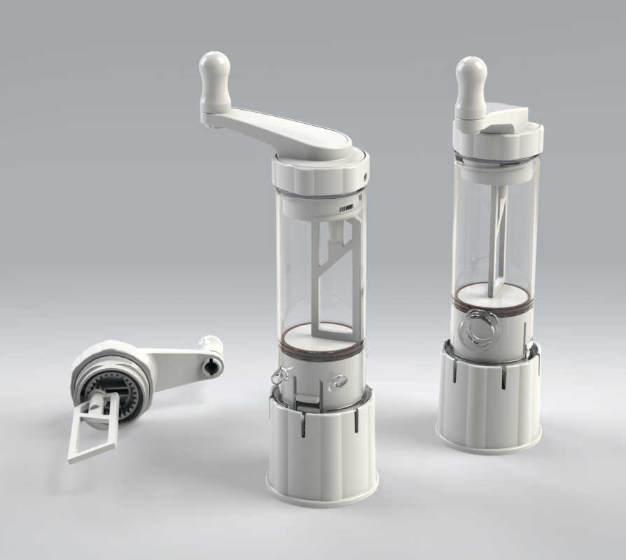 PMMA bone cement mixers designed for manufacture by Andrew Simeou