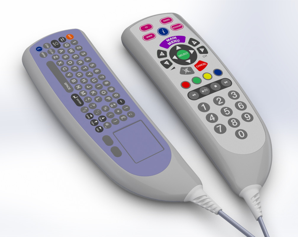 Remote control handset designed for injection moulding by Andrew Simeou